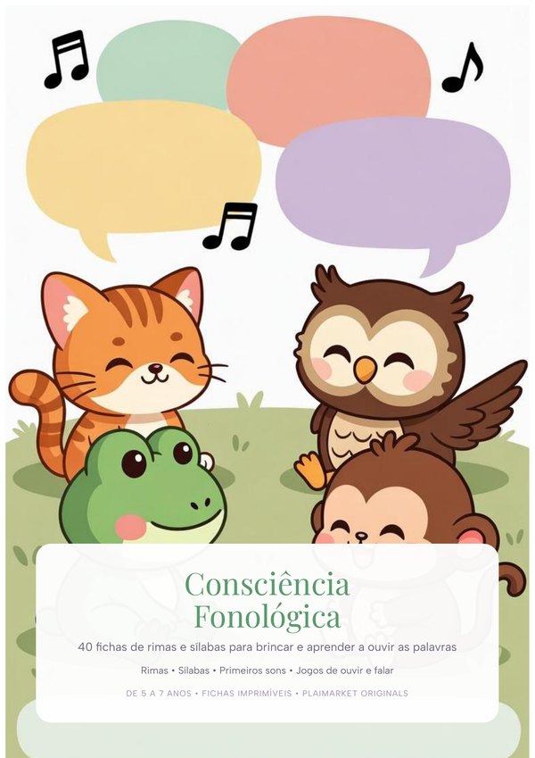 Conciencia Fonológica: 40 Fichas de Rimas y Sílabas para 5 a 7 Años