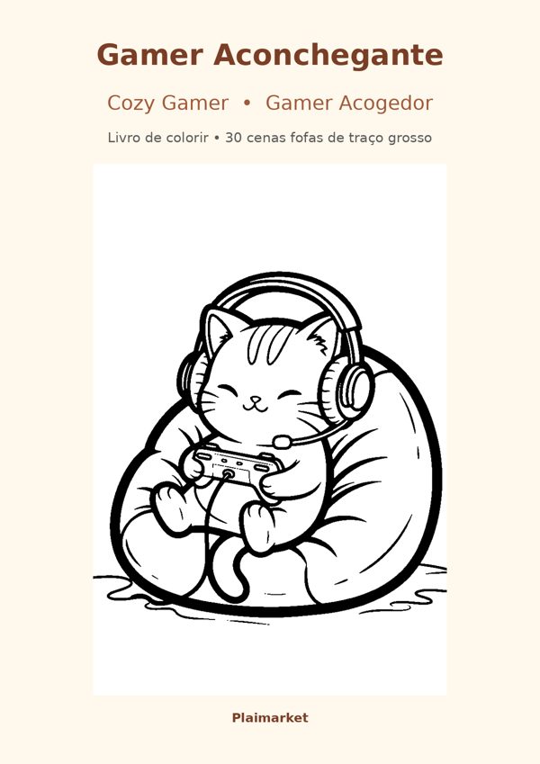 Libro para Colorear Gamer Acogedor – 30 escenas tiernas