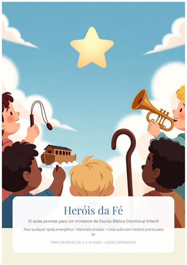 Heróis da Fé: 12 Lições Prontas de EBD Infantil para um Trimestre