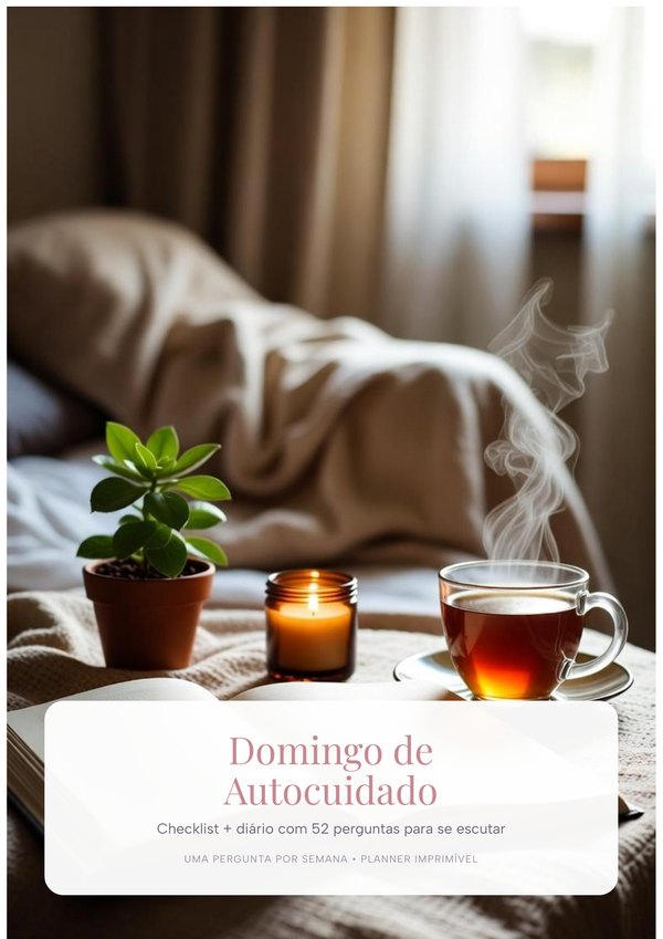 Domingo de Autocuidado: Checklist + Diário com 52 Perguntas