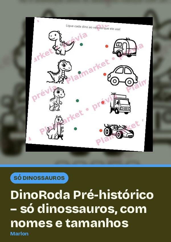 DinoRoda Pré-histórico – só dinossauros, com nomes e tamanhos
