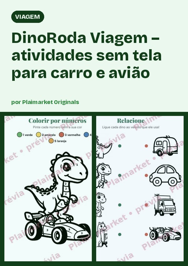 DinoRoda Viaje – actividades sin pantalla para coche y avión