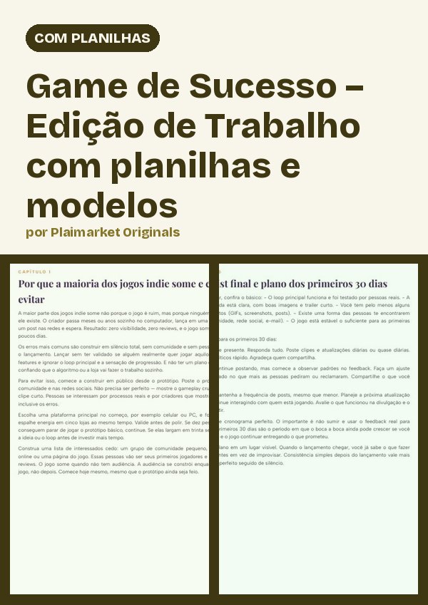 Game de Sucesso – Workbook Edition with Sheets and Templates