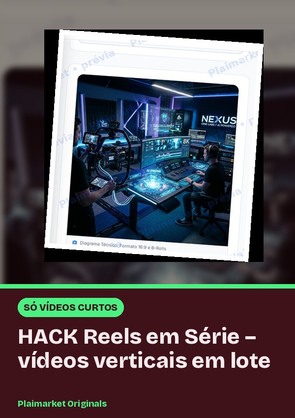 HACK Reels em Série – vídeos verticais em lote