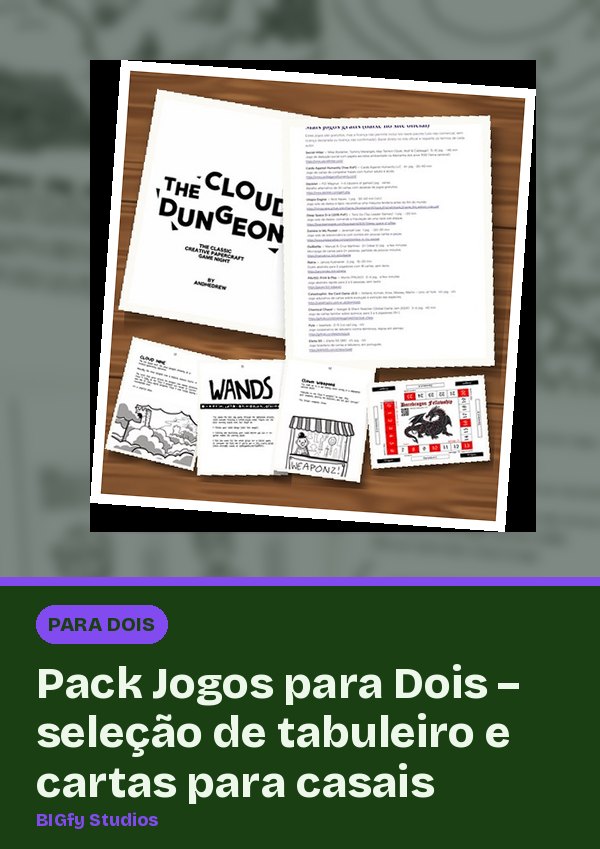 Pack Jogos para Dois – seleção de tabuleiro e cartas para casais
