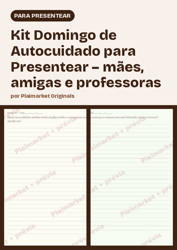 Kit Domingo de Autocuidado para Presentear – mães, amigas e professoras