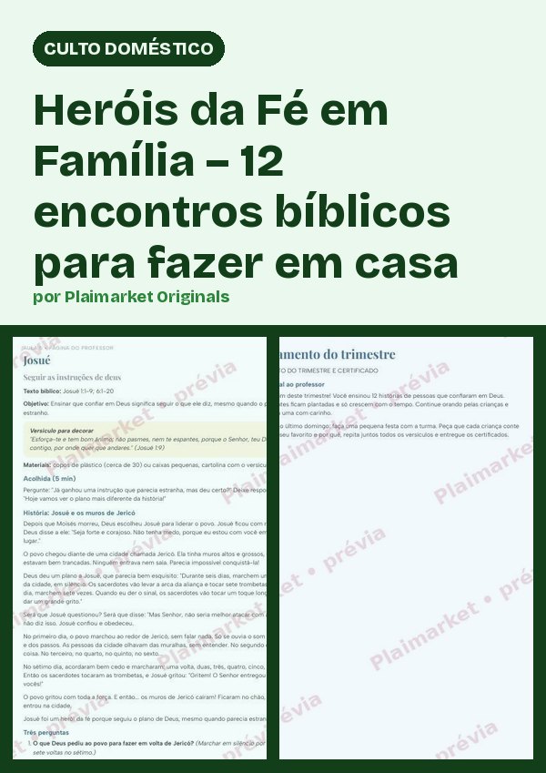 Heróis da Fé em Família – 12 encontros bíblicos para fazer em casa