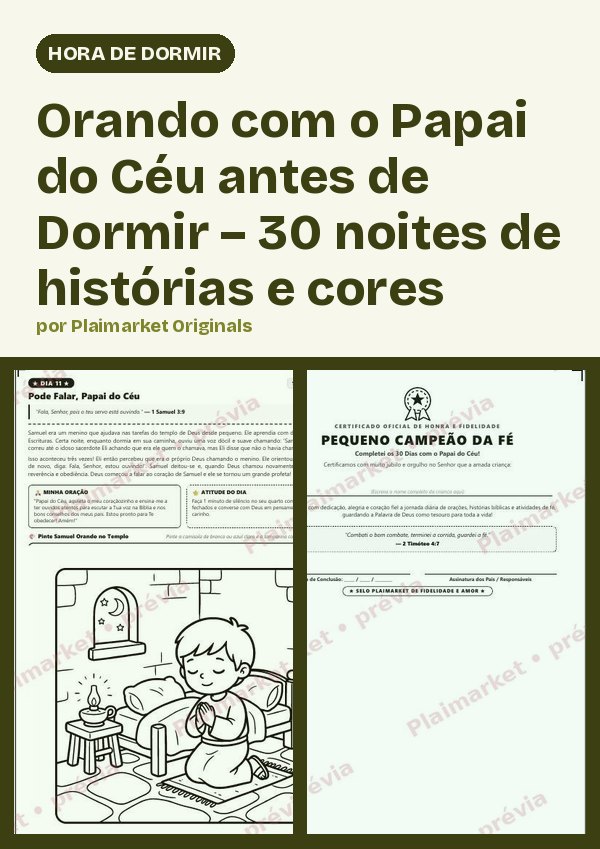 Orando com o Papai do Céu antes de Dormir – 30 noites de histórias e cores